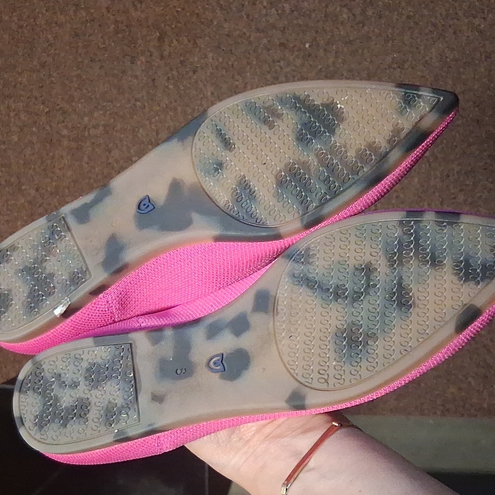 Rothys Hot Pink Points Ballet Flats Shoes 8 - Picture 4 of 4